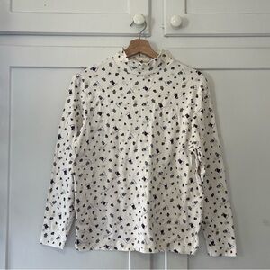 Size M Vintage Croft & Barrow Christmas Cream Turtleneck Long Sleeve - Snowmen